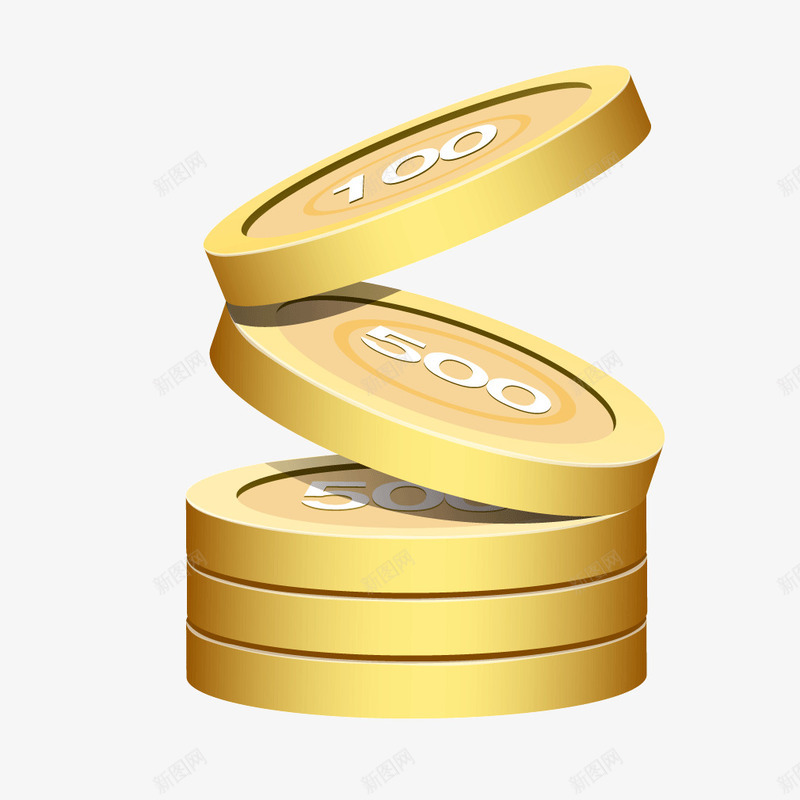 金色百元钱币金币矢量图ai免抠素材_88icon https://88icon.com 百元 金币 金色 钱币 矢量图