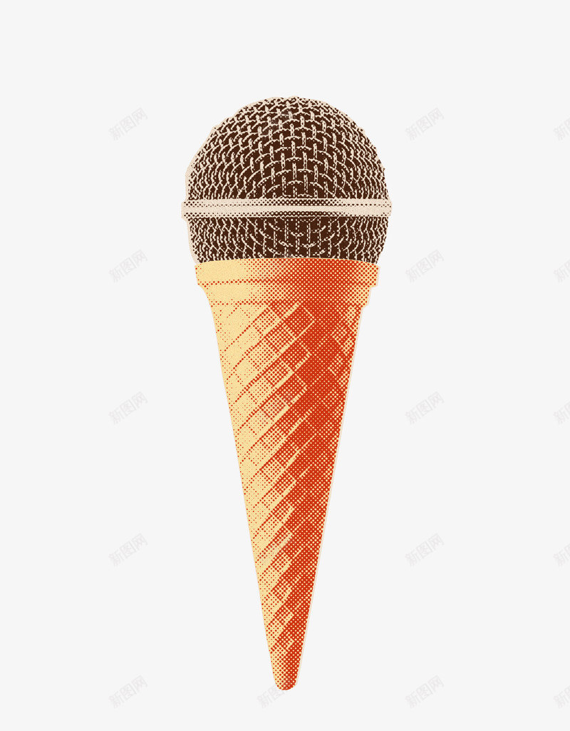 冰淇淋形状麦克风png免抠素材_88icon https://88icon.com 冰淇淋 唱歌 歌唱比赛 歌手大赛 话筒 麦克风