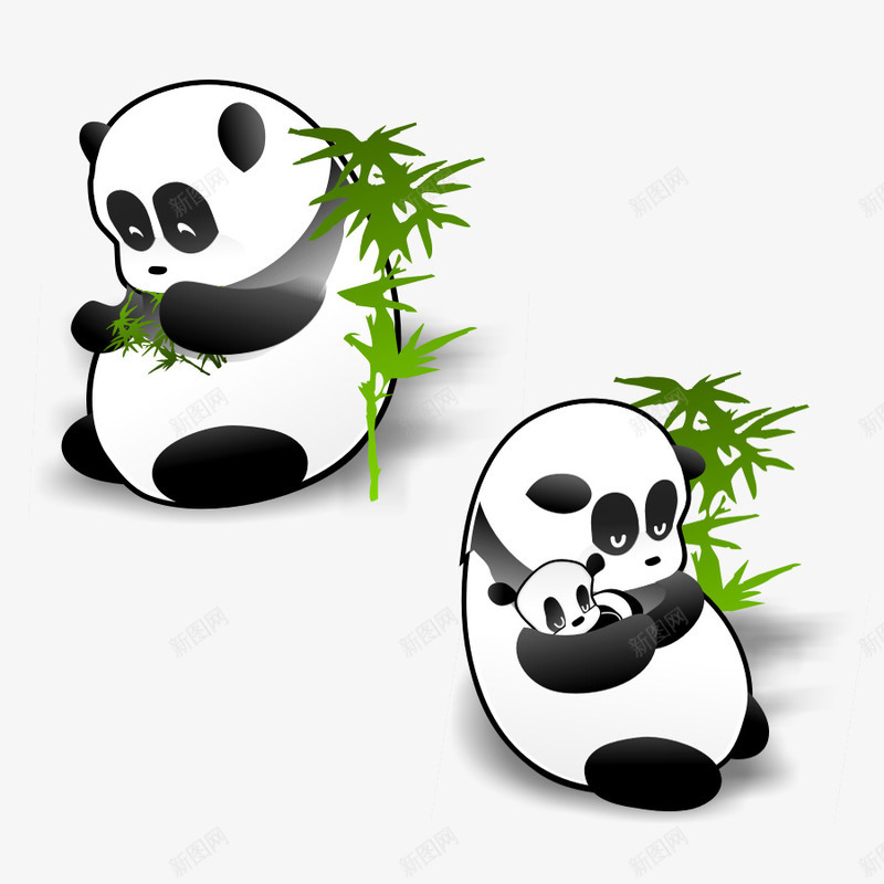 卡通可爱熊猫png免抠素材_88icon https://88icon.com 动物 卡通 可爱 吃竹子 植物动植物 熊猫 竹子