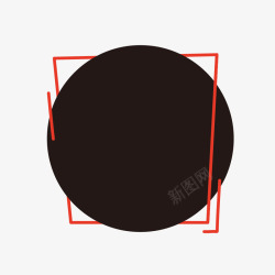 小标题边框黑色圆形活动边框高清图片