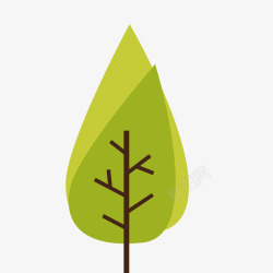 绿色树叶卡通插画矢量图素材