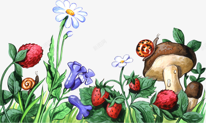 手绘美丽菜园png免抠素材_88icon https://88icon.com 手绘 美丽 草莓 菜园 蘑菇 鲜花