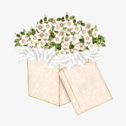 白色小花礼物花盒素材