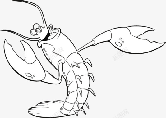 漫画卡通一家人黑白卡通龙虾插画图标图标