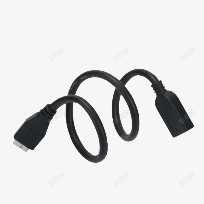 黑色数据线png免抠素材_88icon https://88icon.com USB 产品实物 手机数据线 接口