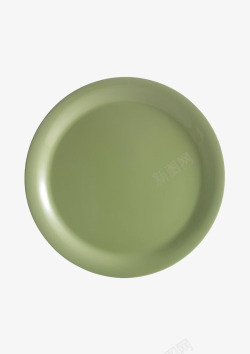 绿色的圆盘陶瓷制品实物素材