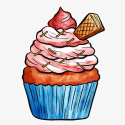 创意奶油蛋糕水彩风手绘生日创意奶油蛋糕矢量图高清图片