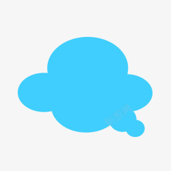 手绘蓝色云朵对话框矢量图素材
