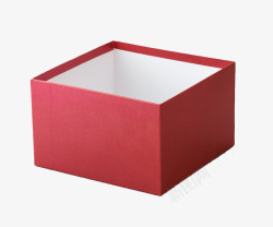 没有盖子的红色礼物盒特写素材