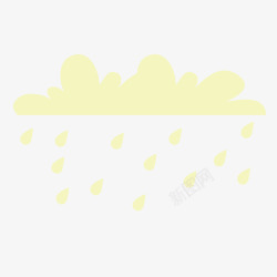 手绘卡通云彩雨滴插画矢量图素材