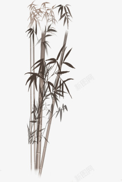 水墨画竹子中国风格素材