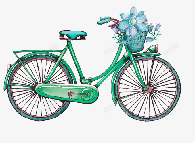 卡通手绘绿色自行车png免抠素材_88icon https://88icon.com 卡通 复古 外出 多肉 手绘 生机 绿色 自行车 郊游 骑行 鲜花
