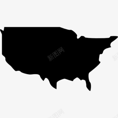 轮廓美国地图图标图标