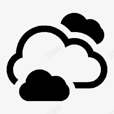 云朵云彩云多云气象符号图标图标