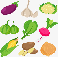 蔬菜水萝卜健康饮食绿色蔬菜矢量图高清图片
