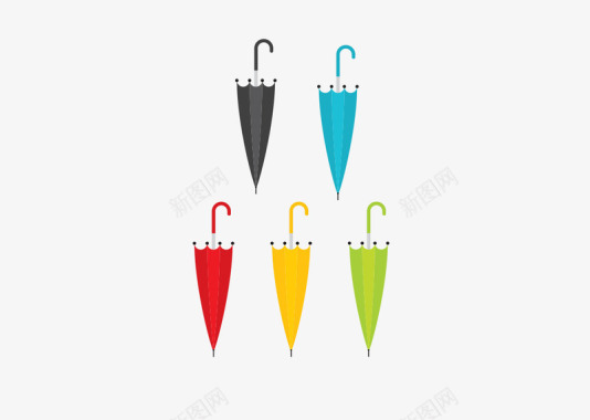 鸭子玩具闭合的卡通雨伞图标图标