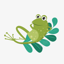 绿色可爱小青蛙卡通插画矢量图素材
