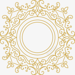 圆形欧式花藤标题框素材