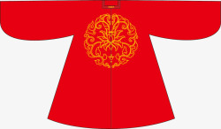 红色扁平化龙袍图素材