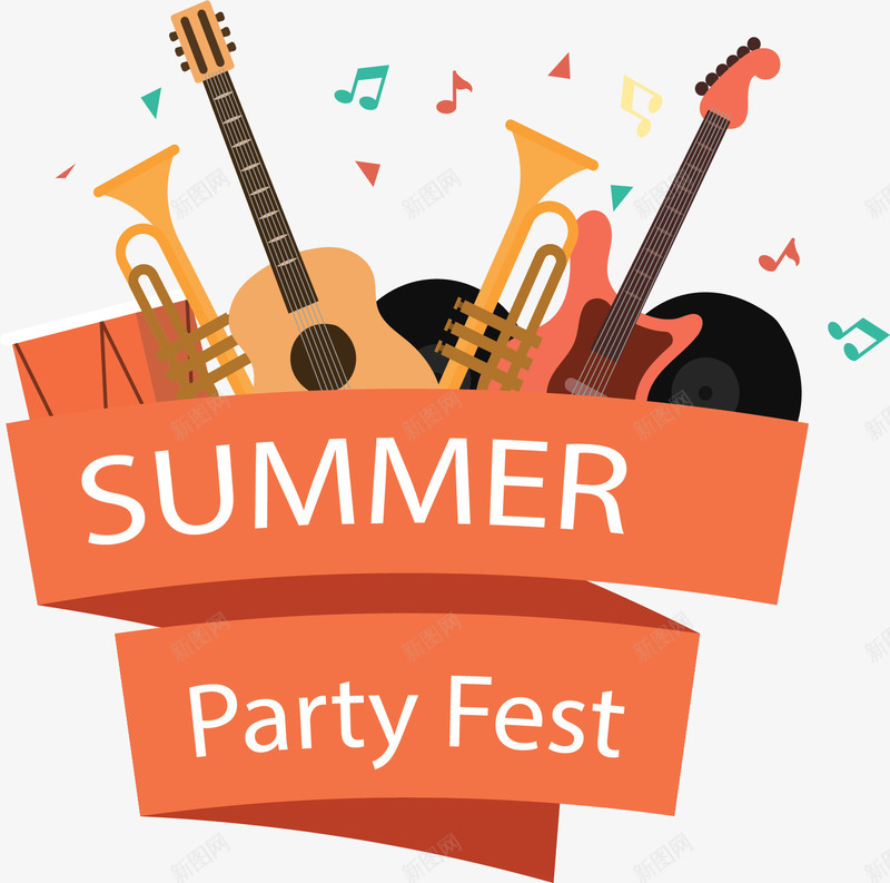 夏季狂欢音乐派对矢量图ai免抠素材_88icon https://88icon.com 夏季 夏季派对 夏季音乐节 矢量png 音乐派对 音乐节 矢量图