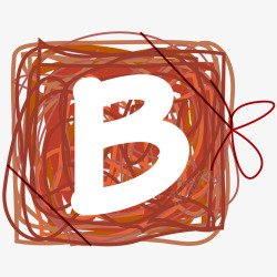 卡通手绘圆圈字母B素材
