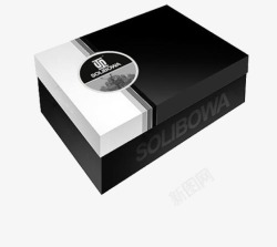 黑色白色圆圈鞋盒素材