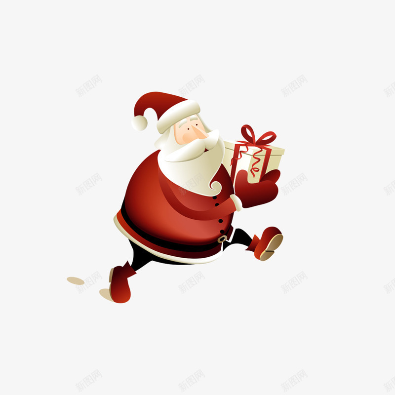 奔跑的圣诞老人png免抠素材_88icon https://88icon.com 圣诞素材 圣诞老人 礼盒
