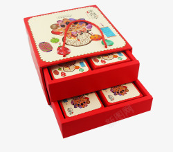 抽拉包装盒抽拉式月饼盒高清图片