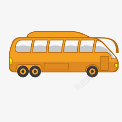 橙色的大巴车辆矢量图素材