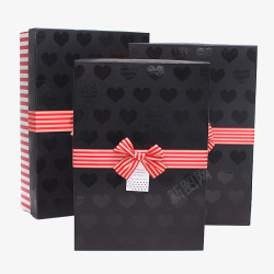 红白彩带精美高档礼品盒盖子红白条纹装饰高清图片