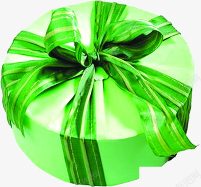 绿色丝带圆形礼盒png免抠素材_88icon https://88icon.com 丝带 圆形 礼盒 绿色