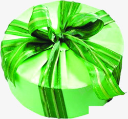 绿色丝带圆形礼盒素材