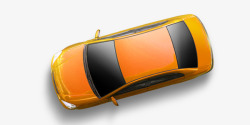 炫酷橙色跑车俯视图素材