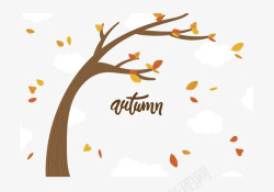 秋季立秋美丽落叶矢量图素材
