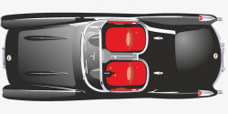 黑色敞篷跑车俯视汽车顶部图案素材