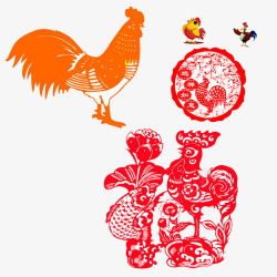春节公鸡鸡年新年图案高清图片