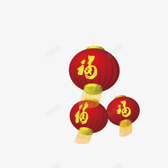 飘动的福字新年灯笼矢量图ai免抠素材_88icon https://88icon.com 新年 灯笼 飘动 矢量图