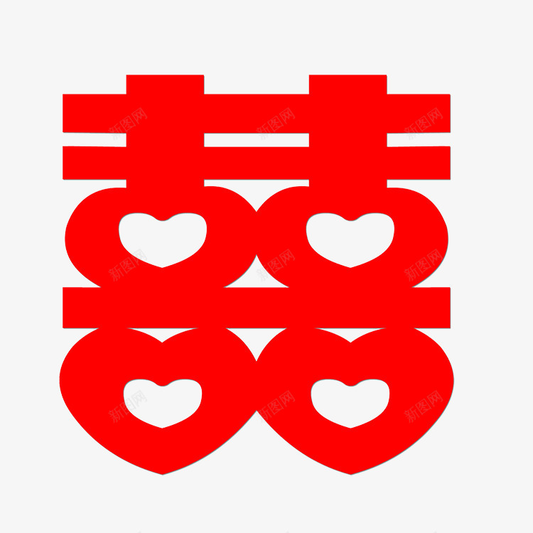 红色的囍字png免抠素材_88icon https://88icon.com PNG 囍 红色 艺术字