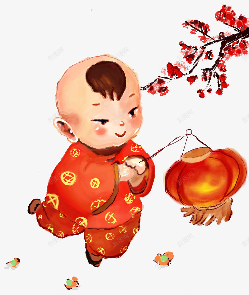 新年手绘福娃装饰图案png免抠素材_88icon https://88icon.com 卡通手绘 新年 灯笼 福娃 节日装饰 装饰图案