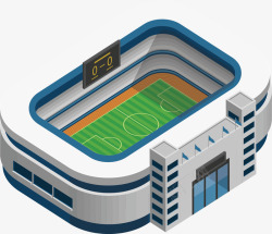 体育比赛足球场模型矢量图素材