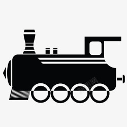 蒸汽式火车图标扁平黑白蒸汽式火车图标高清图片