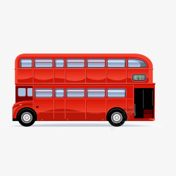 卡通红色的巴士矢量图素材