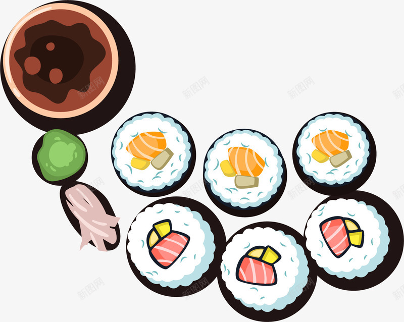 美食饭团装饰图案png免抠素材_88icon https://88icon.com 免抠PNG 卡通 寿司 寿司卷 寿司饭团 料理插图 日本料理 日本美食 绿色饭团 美味