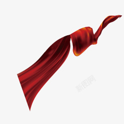 红色丝绸装饰元素素材