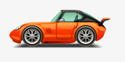 卡通图案橘色的汽车素材