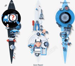 漂亮的维修图矢量图素材