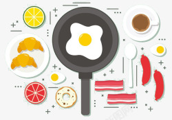 平煎鸡蛋早餐插图素材