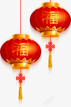 春节红色灯笼装饰素材