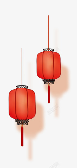 春节红色灯笼装饰素材
