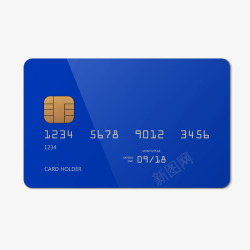 灰蓝色日常银行卡模型矢量图素材